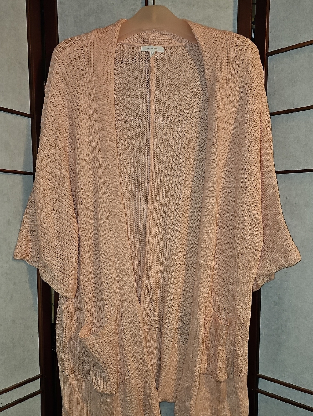 Maurices Blush Pink Open-Knit Duster Cardigan